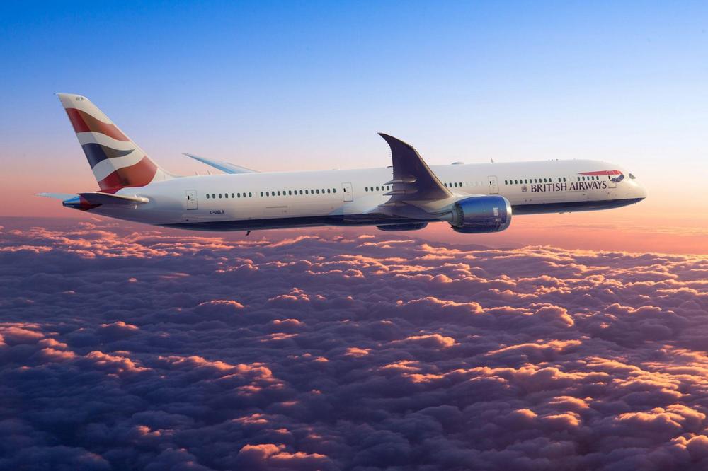BA 787 sunset profile