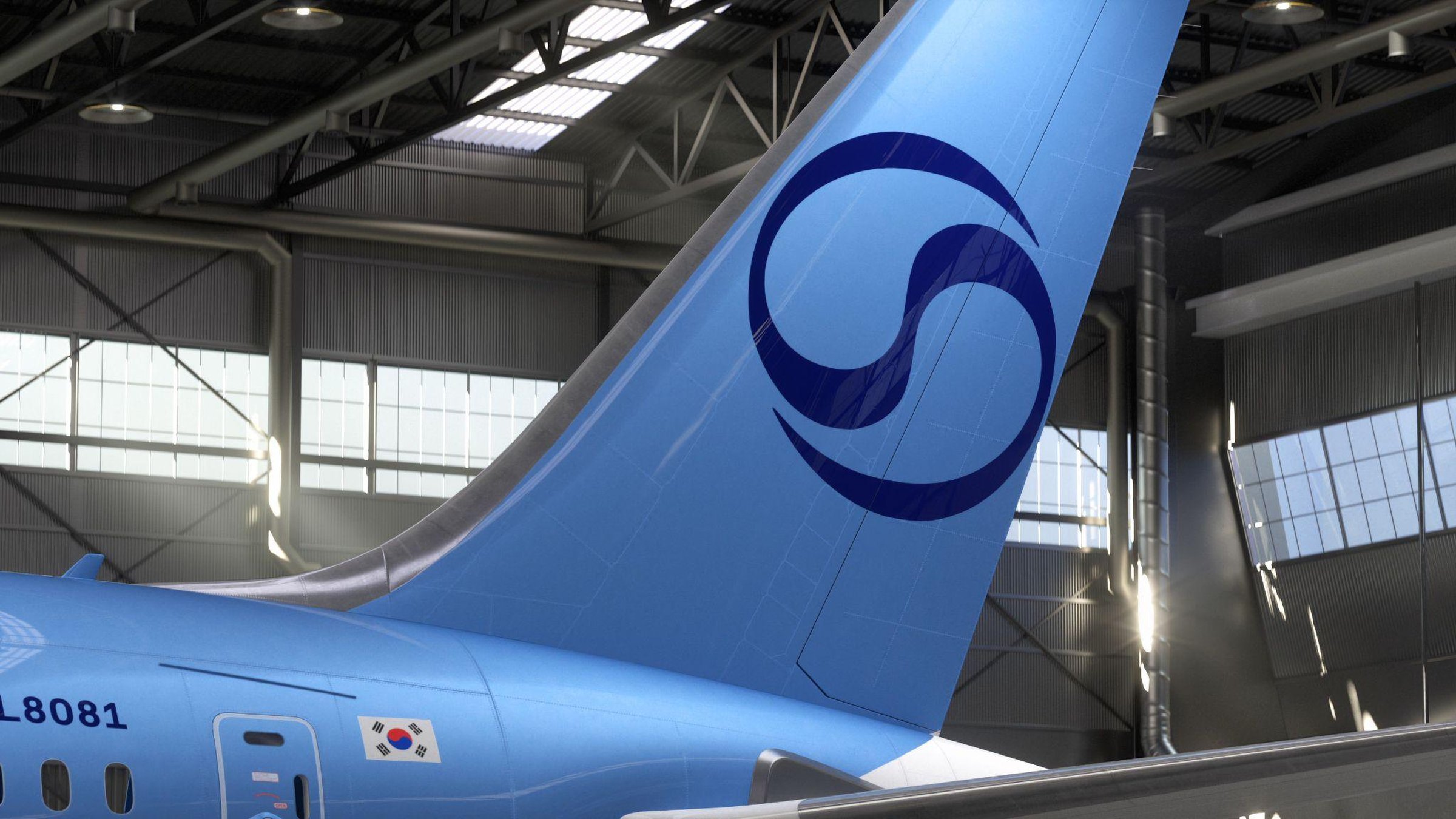 Korean Air tail livery with taeguk