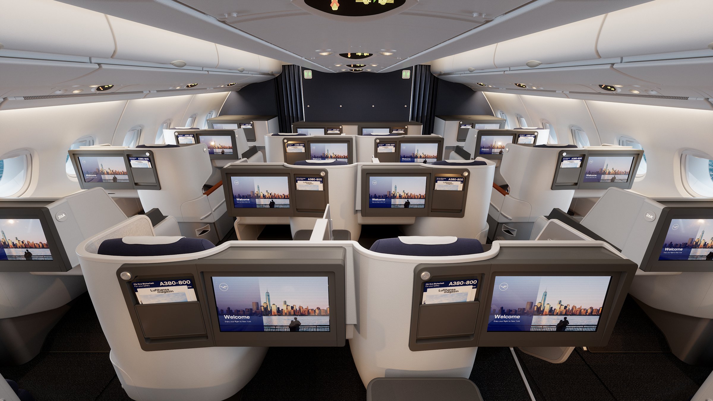 Lufthansa A380 seat detail